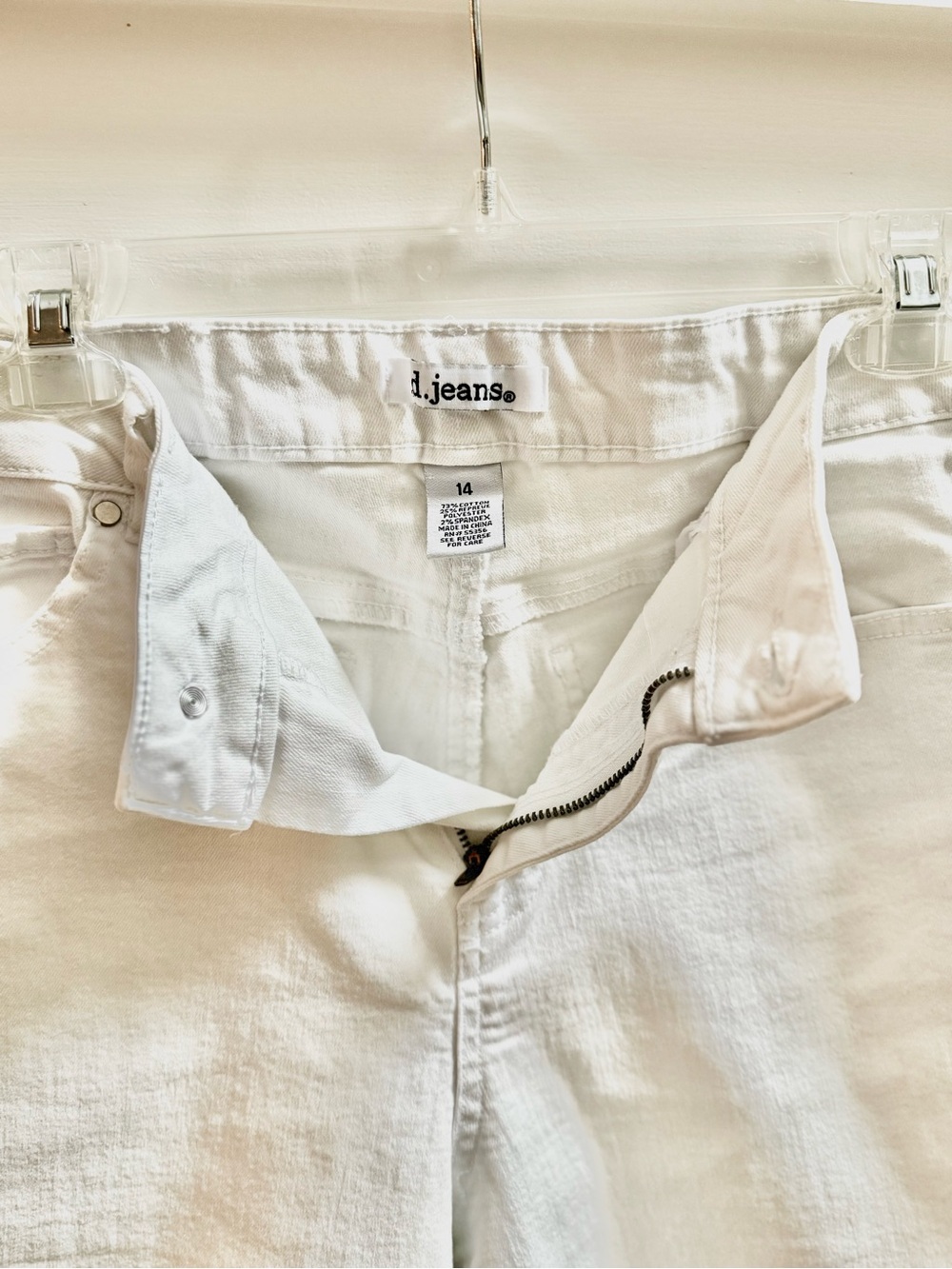 d. jeans Bright White High-Rise Cropped Flare Denim Jeans with raw hem